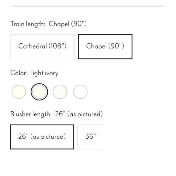 1x Simple and Wide chapel veil with blusher - light ivory - Picture 6 of 6